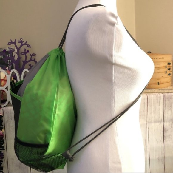 Nylon Drawstring Bag BSA Lime Green Black NEW - Picture 13 of 14